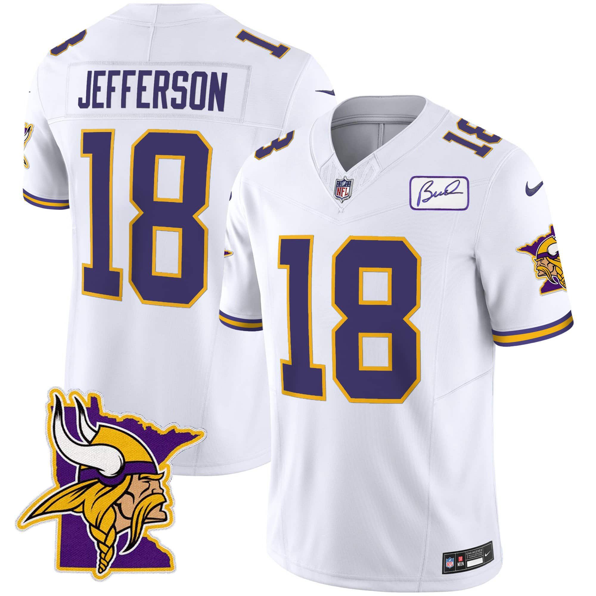 Men Minnesota Vikings #18 Jefferson White 2024 Nike Patch Classic Limited NFL Jersey->indianapolis colts->NFL Jersey